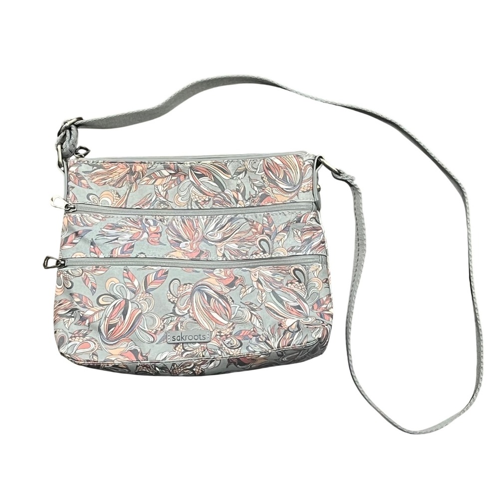 Sakroots Artist Circle Crossbody Bag Grey Treehouse Bird Coated‎ Cotton